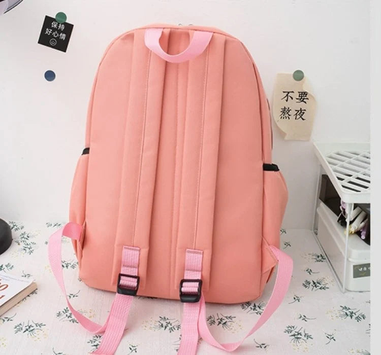 🎒 طقم الدخول المدرسي للبنات 3 قطع + مقلمة وأكسسوارات هدية